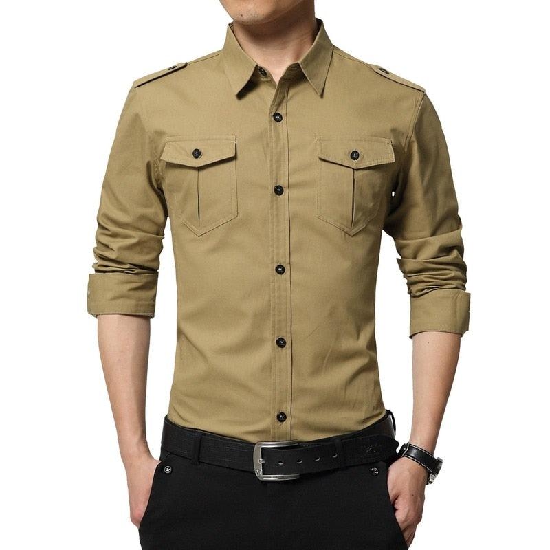 Camisa Masculina Manga Longa Militar Refined - FOXMENS