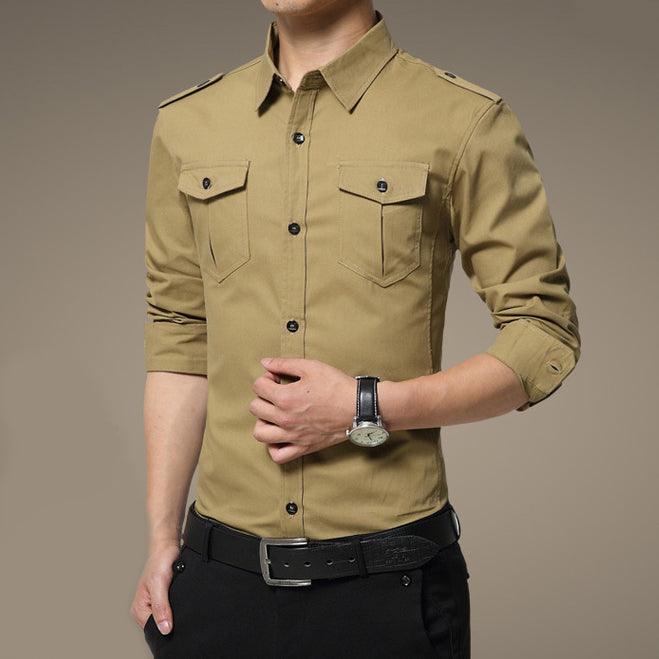 Camisa Masculina Manga Longa Militar Refined - FOXMENS