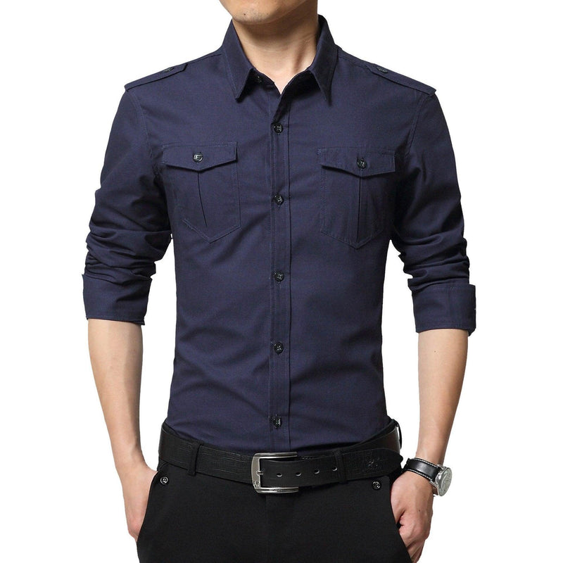 Camisa Masculina Manga Longa Militar Refined - FOXMENS