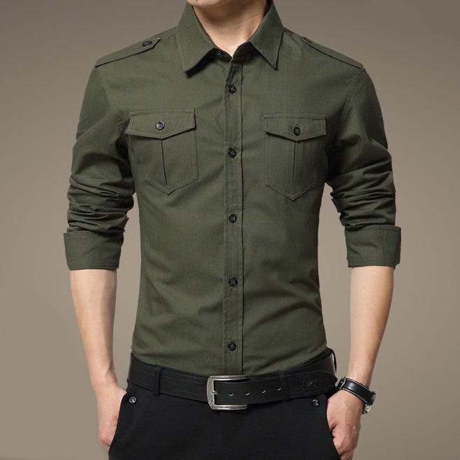 Camisa Masculina Manga Longa Militar Refined - FOXMENS