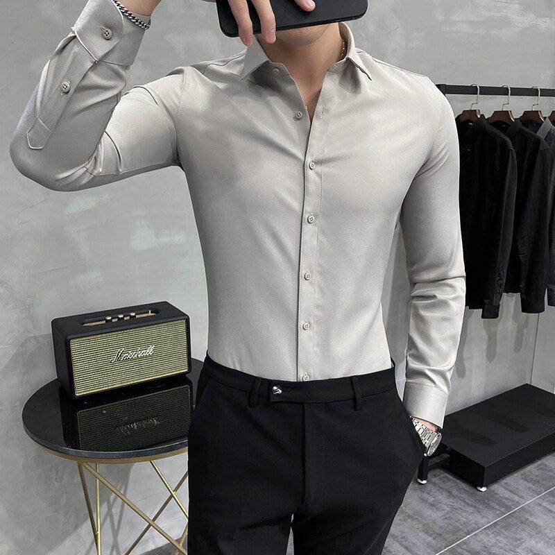 Camisa Social manga longa Slim Fit Chemise - FOXMENS