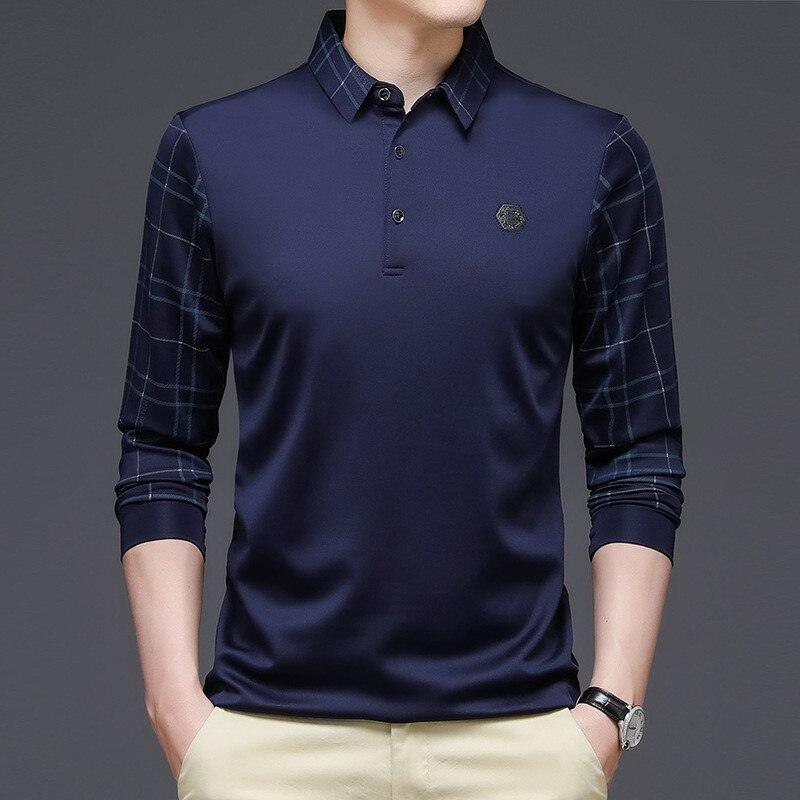 Camisa Polo Masculina de Manga Longa Casual Enthrall - FOXMENS