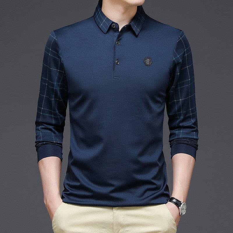 Camisa Polo Masculina de Manga Longa Casual Enthrall - FOXMENS