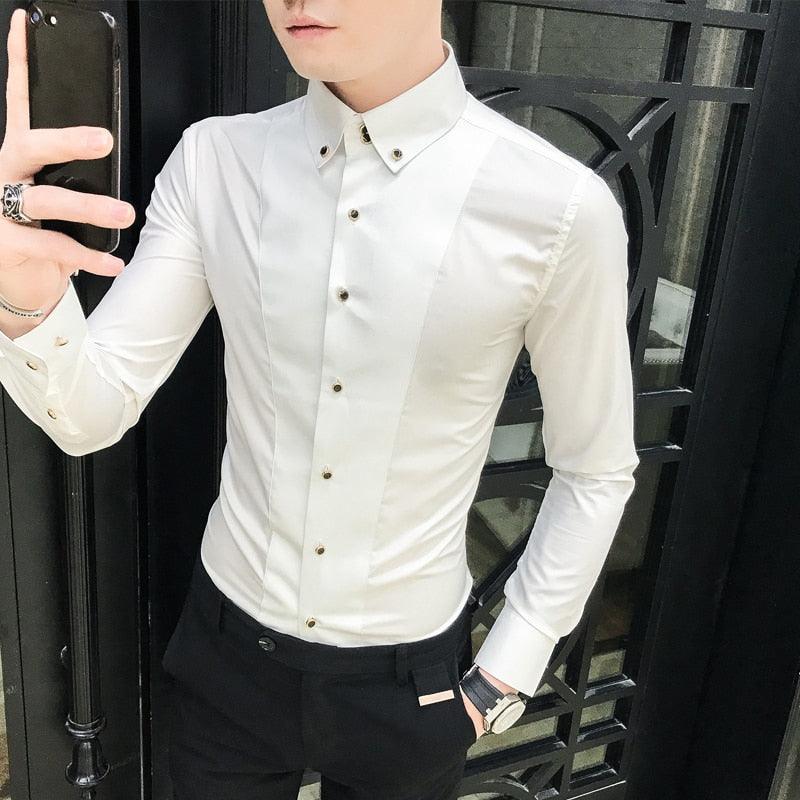 Camisa Social manga longa estilo britânico London - FOXMENS