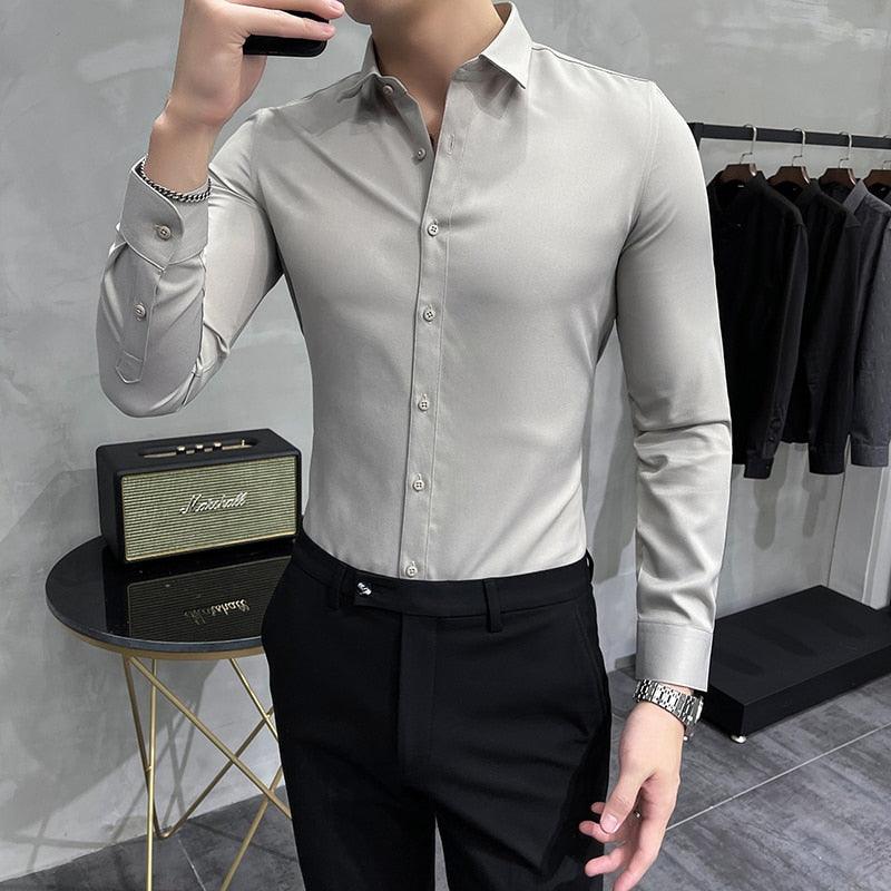 Camisa Social manga longa Slim Fit Chemise - FOXMENS