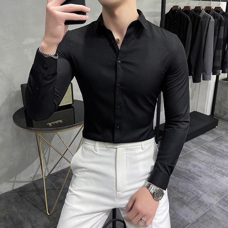 Camisa Social manga longa Slim Fit Chemise - FOXMENS