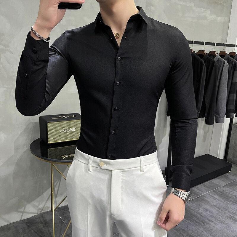 Camisa Social manga longa Slim Fit Chemise - FOXMENS