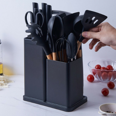 Jogo De Talheres Conjunto Faqueiro Utensílios Cozinha 19 Peças De Silicone