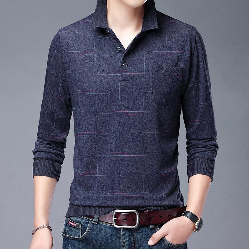 Camisa Masculina Polo Manga Longa Trendy - FOXMENS