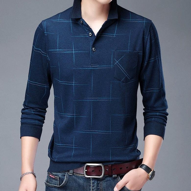 Camisa Masculina Polo Manga Longa Trendy - FOXMENS