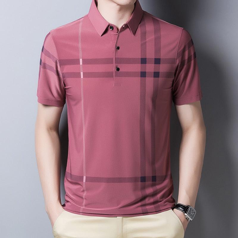 Camisa Masculina Polo com Listras Mannello - FOXMENS