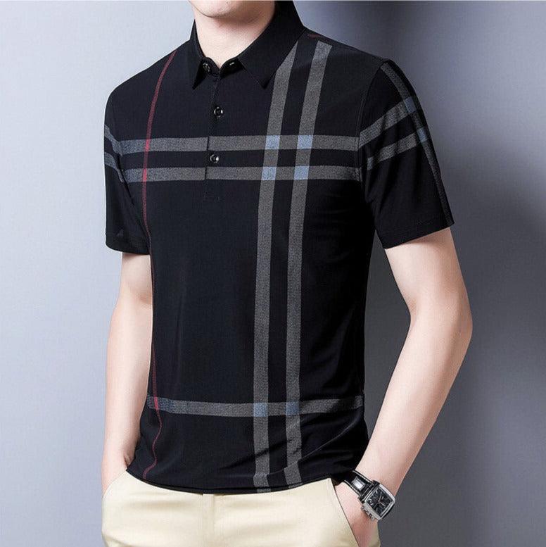 Camisa Masculina Polo com Listras Mannello - FOXMENS