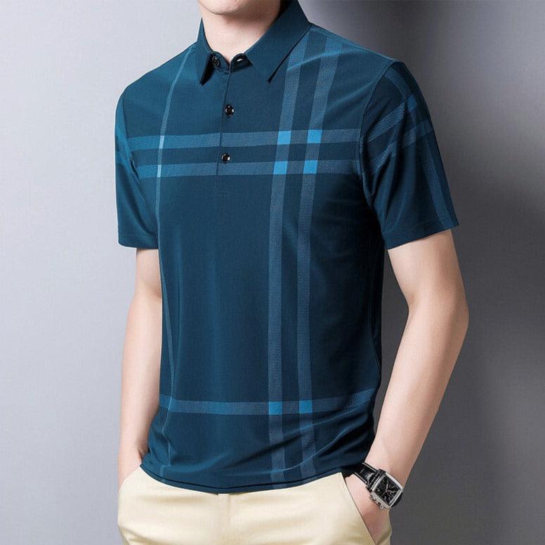 Camisa Masculina Polo com Listras Mannello - FOXMENS